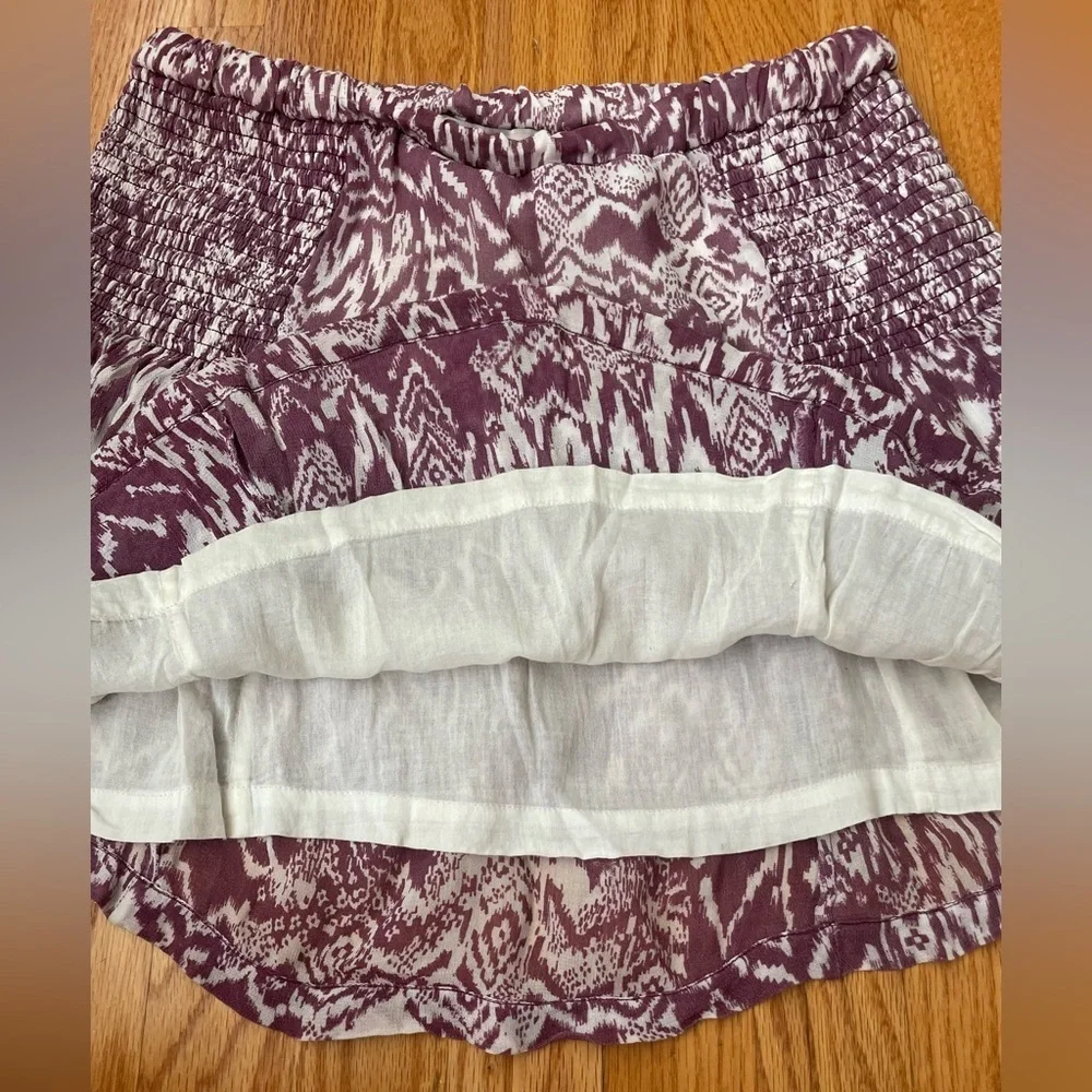IRO Adele Ikat Print Shirred Mini Skirt 38 EU/ M US